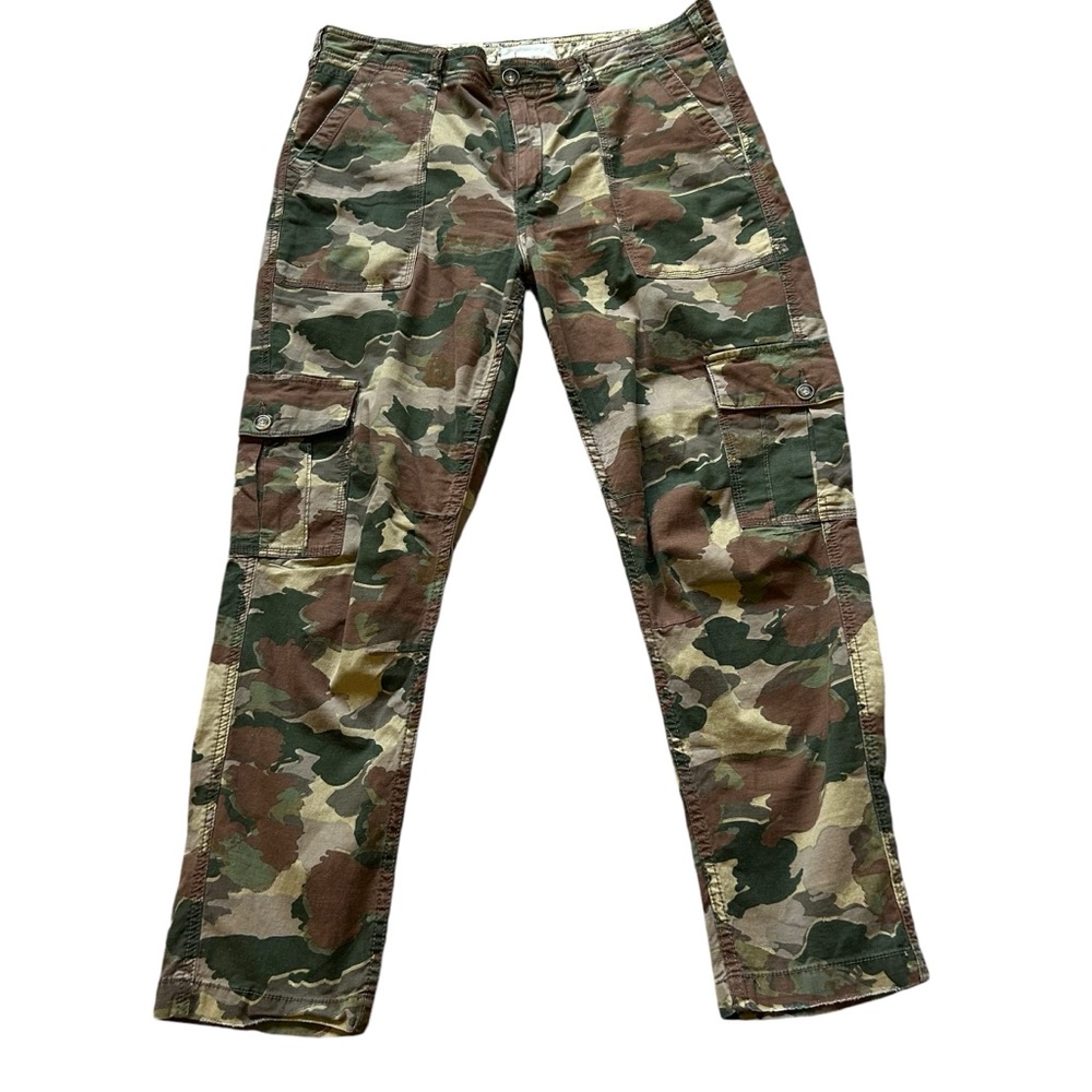 Anthropologie camouflage cargo pants size 31 straight leg high rise utility